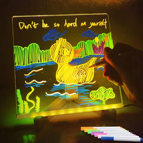 LED- Zeichentafel für Kinder mit 7 Neonstifte